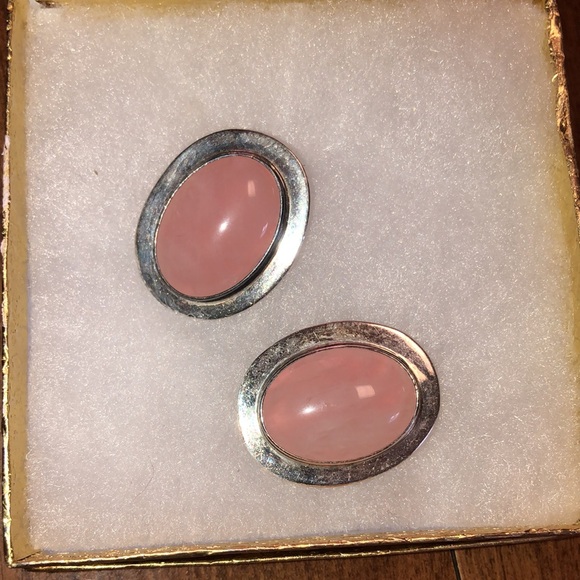 Vintage Rose Quartz Sterling Silver Earrings from the 1990’s! - Picture 3 of 15